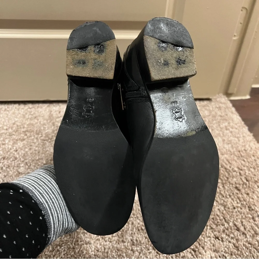 Tory Burch Equestrian Boots Black Leather 6M
